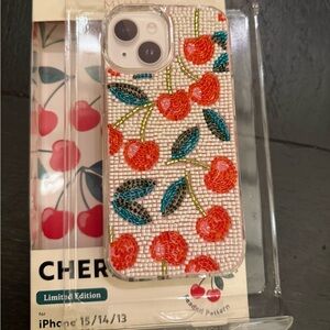 MVMT Cherry Cherries Beaded iPhone 13 14 15 Case Brand New